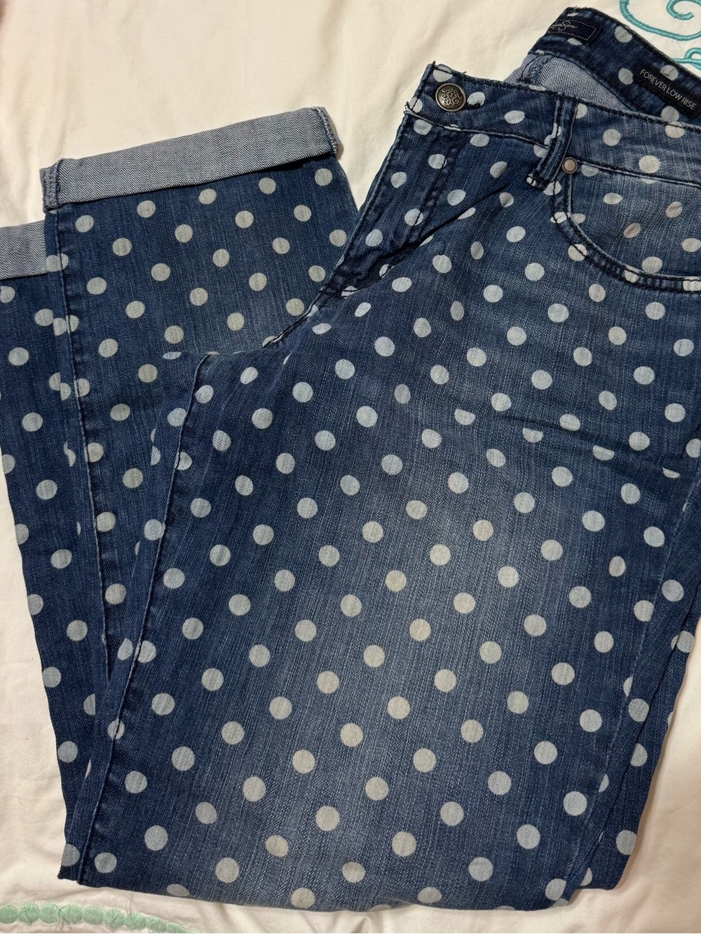 Jessica Simpson Ankle Polka Dot Blue Women’s Jeans size 32